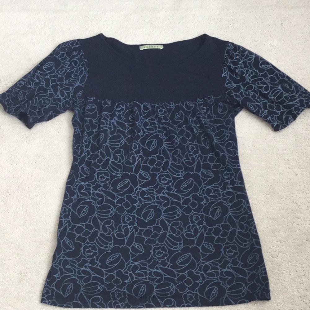 Anthropologie Velvet Navy Shirt NWOT!